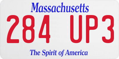 MA license plate 284UP3