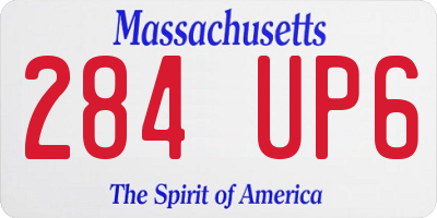 MA license plate 284UP6