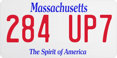 MA license plate 284UP7