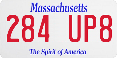 MA license plate 284UP8