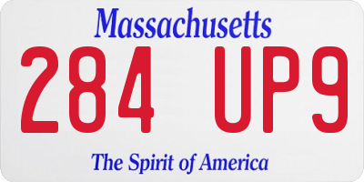 MA license plate 284UP9