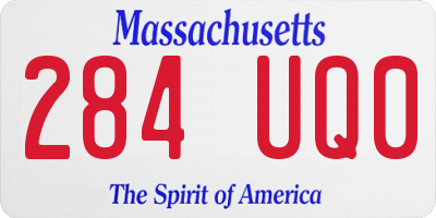 MA license plate 284UQ0