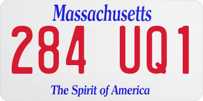 MA license plate 284UQ1