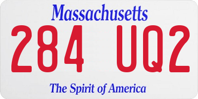 MA license plate 284UQ2