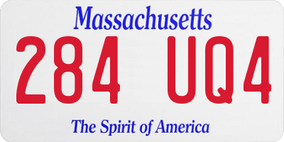 MA license plate 284UQ4