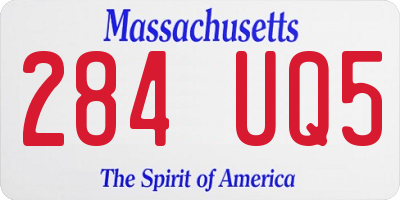MA license plate 284UQ5
