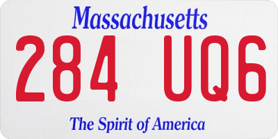 MA license plate 284UQ6
