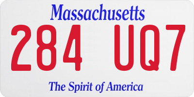 MA license plate 284UQ7