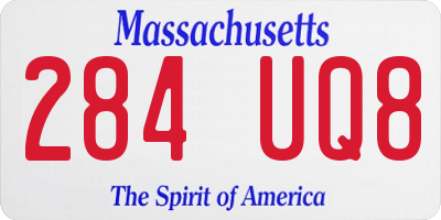 MA license plate 284UQ8