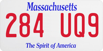 MA license plate 284UQ9