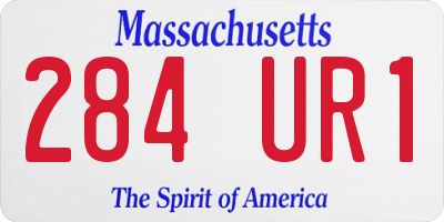 MA license plate 284UR1