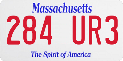 MA license plate 284UR3