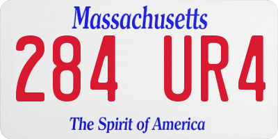 MA license plate 284UR4