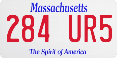 MA license plate 284UR5