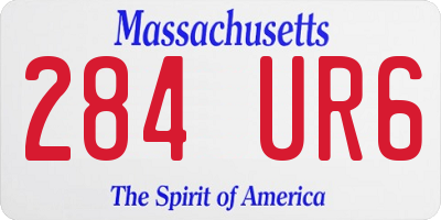 MA license plate 284UR6