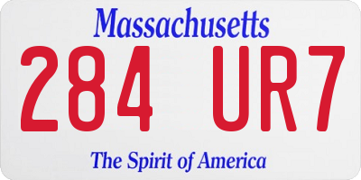 MA license plate 284UR7