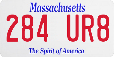 MA license plate 284UR8