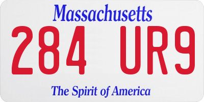 MA license plate 284UR9
