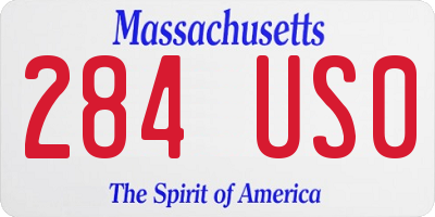 MA license plate 284US0