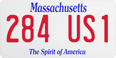 MA license plate 284US1