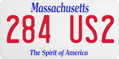 MA license plate 284US2