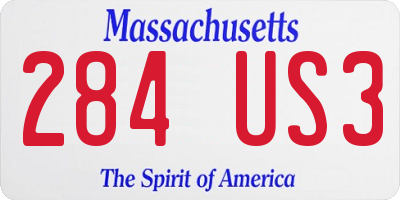 MA license plate 284US3