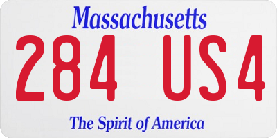 MA license plate 284US4