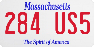 MA license plate 284US5