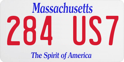 MA license plate 284US7