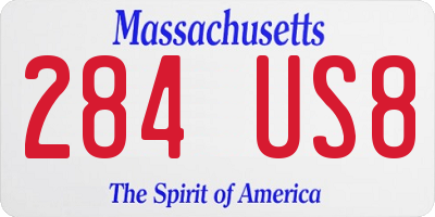MA license plate 284US8