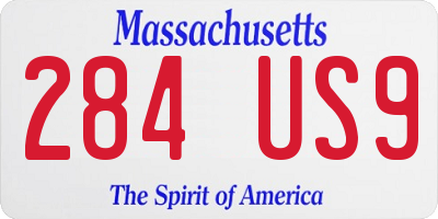 MA license plate 284US9