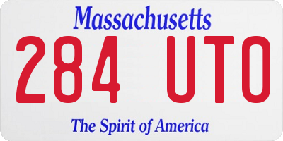 MA license plate 284UT0