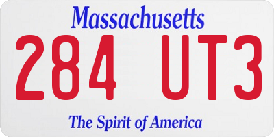 MA license plate 284UT3