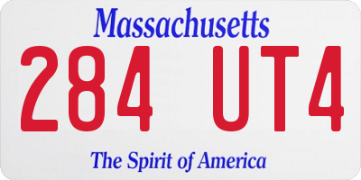 MA license plate 284UT4