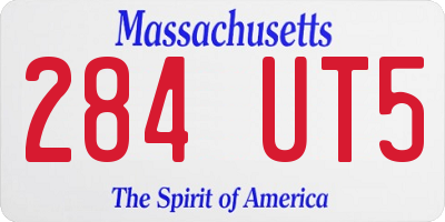 MA license plate 284UT5