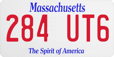 MA license plate 284UT6