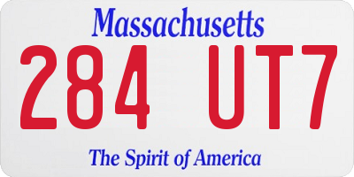 MA license plate 284UT7