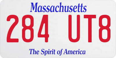 MA license plate 284UT8