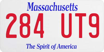 MA license plate 284UT9