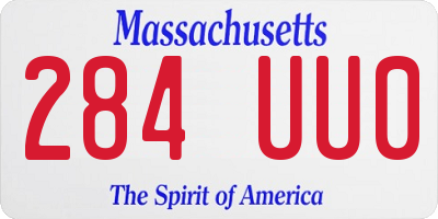 MA license plate 284UU0