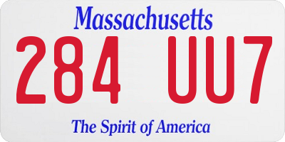 MA license plate 284UU7