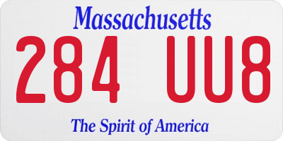 MA license plate 284UU8