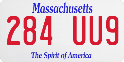 MA license plate 284UU9