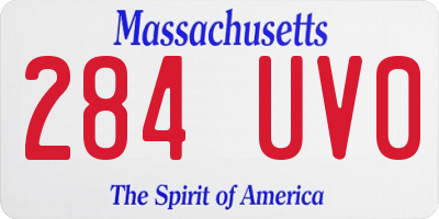 MA license plate 284UV0
