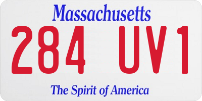 MA license plate 284UV1
