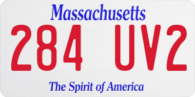 MA license plate 284UV2