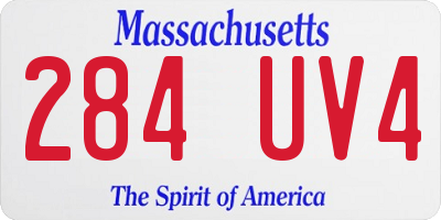 MA license plate 284UV4
