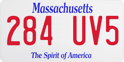 MA license plate 284UV5