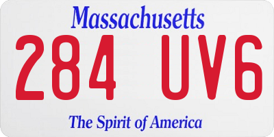 MA license plate 284UV6