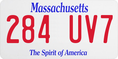 MA license plate 284UV7